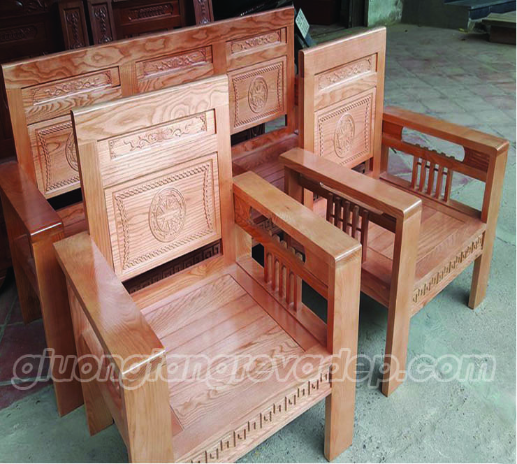 Bộ bàn ghế Sofa gỗ Sồi VAK-SF 408