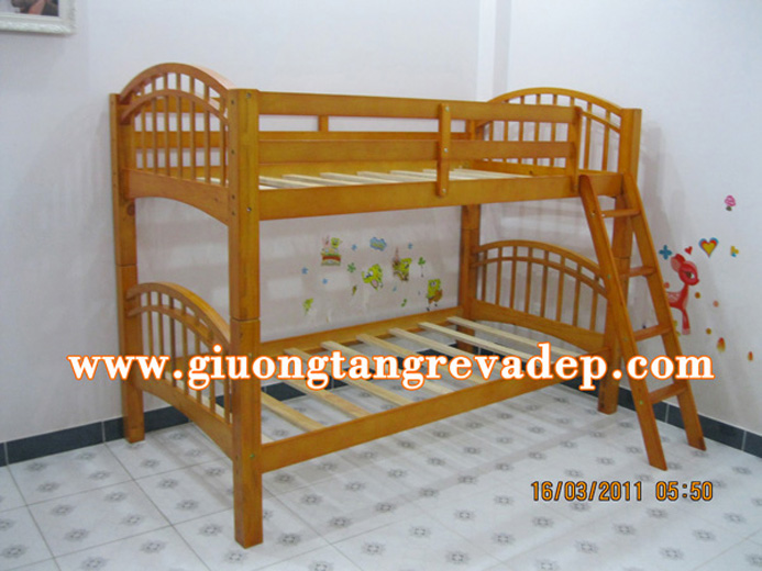 Giường tầng trẻ em bằng gỗ có ngăn kéo K.Bed 026